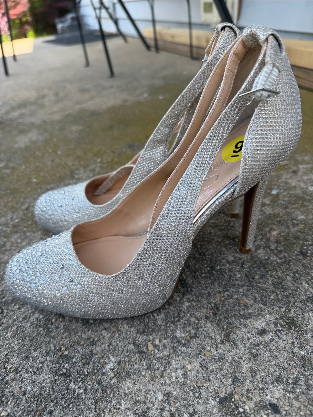NWT! Jessica Simpson LuvMe4 silver Glitter High Heel Pumps